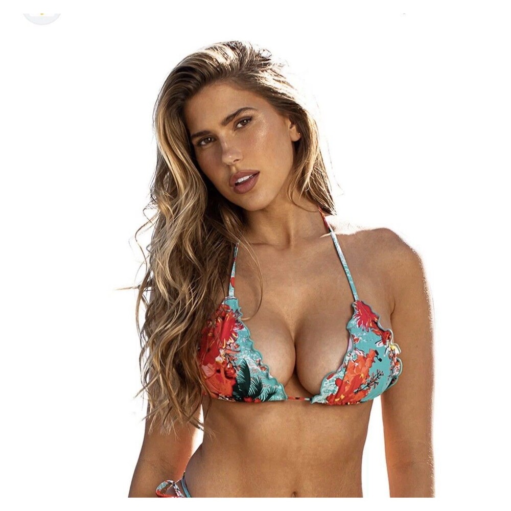 Relleciga Swimsuit Bikini Womens Sz XL Blue Floral NWT